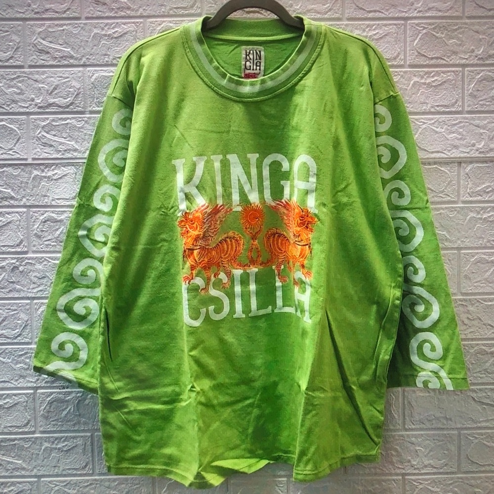 Kinga Csilla Lime Green Graphic Long Sleeve Blouse